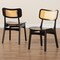 Baxton Studio Tafari Mid-Century Modern Dark Brown Finished Wood and Rattan 2-Piece Dining Chair Set 239-2PC-13413-ZORO - alternate 5